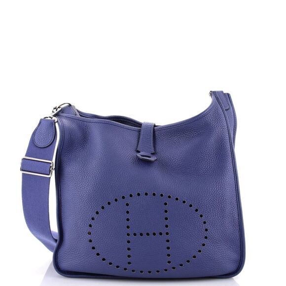 Hermes Evelyne Bag Gen III Clemence PM Blue - Picture 1 of 8